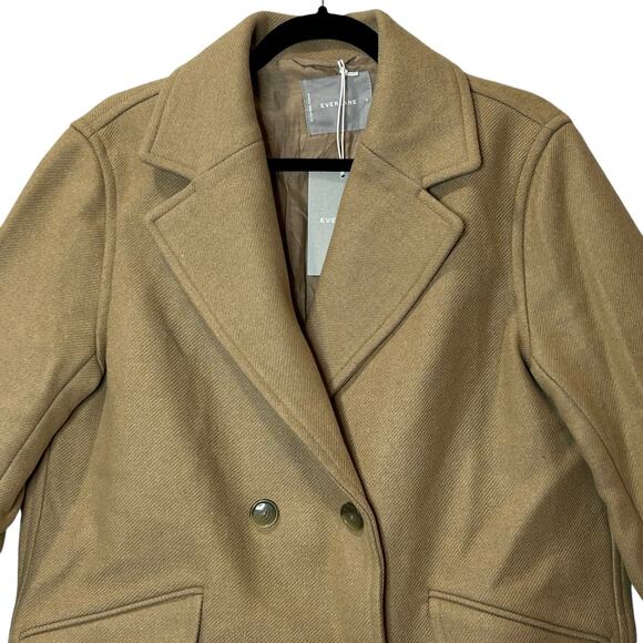 Everlane The Italian ReWool Overcoat Double-Breasted Tan Women 8 NWT - Picture 5 of 13